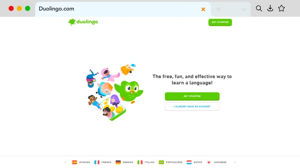 Duolingo - e-learning Website Templates